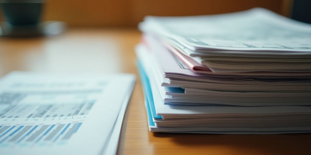 Close-up of bonds and investment documents on a table.