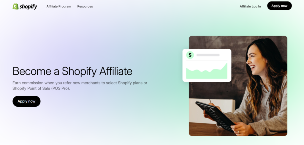 A screenshot of shopify affiliate website