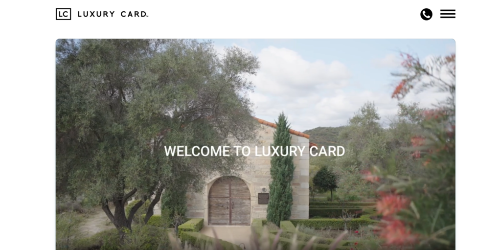 A screenshot of luxury card website