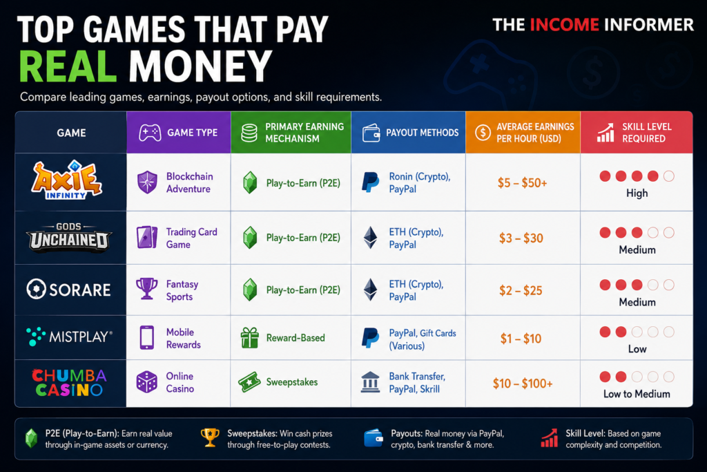 Top Games that pay real money